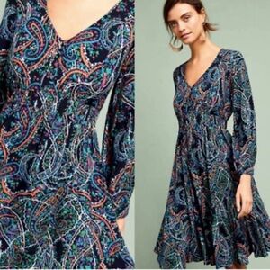 Anthropologie Maeve Paisley Floral Dress